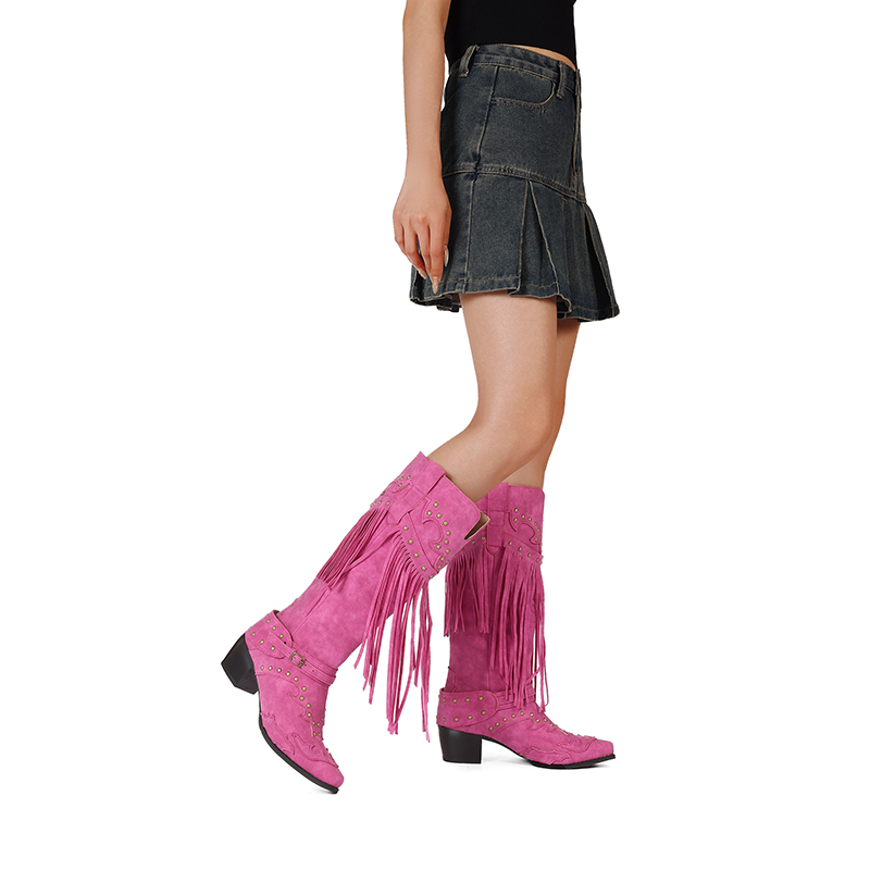 Women's Over-the-Knee Knight Boots with Chunky Mid Heel and Square Toe - Style e.html