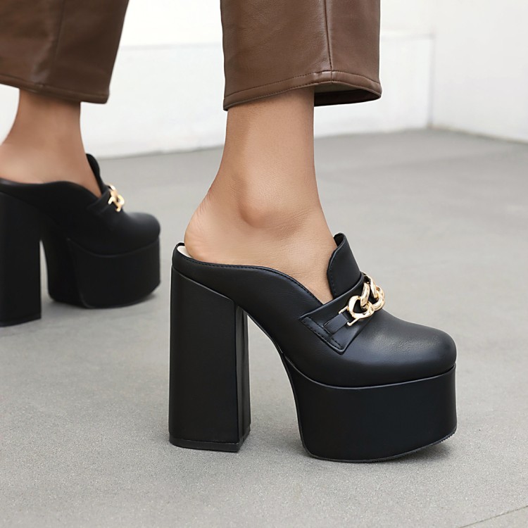 Women's High Heel Roman Sandals Boots Low Top Square Toe PU - Image 3