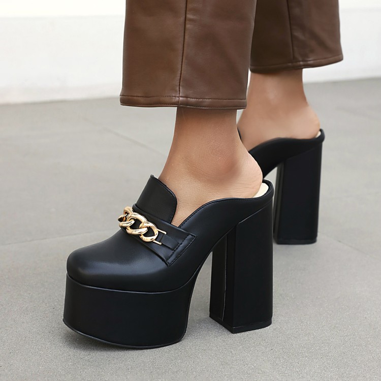 Women's High Heel Roman Sandals Boots Low Top Square Toe PU - Image 4